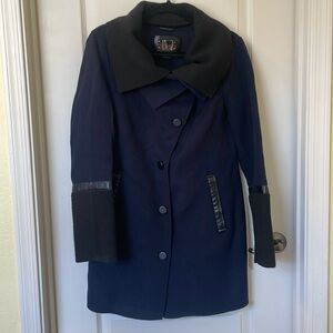 Mackage Luxury Wool Navy Blue Coat Large